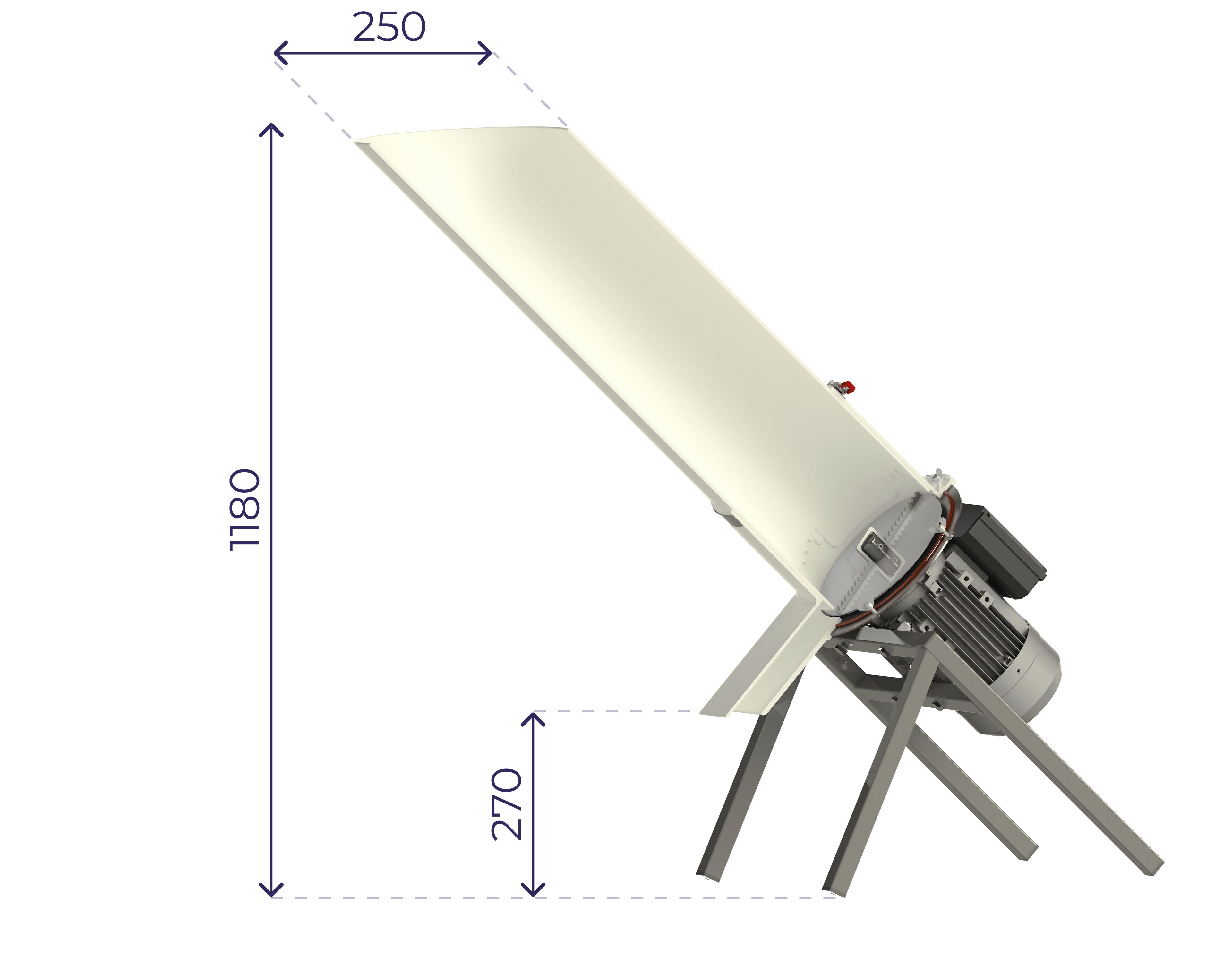 Elektrische Obstmühle Apster 2500 – Dimensionen